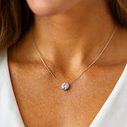 Pendentif diamant naturel rond 1.00 carat or blanc Barbara